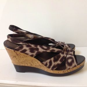 Impo Brown Leopard Sandals Cork Platform Heel